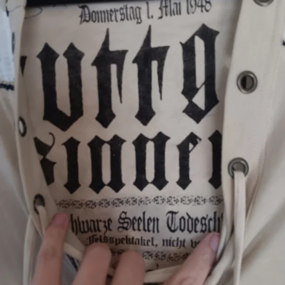 SALVAGE NWOT Lace-Up Front "Death Or Glory" Hooded Dress. M - Picture 4 of 7